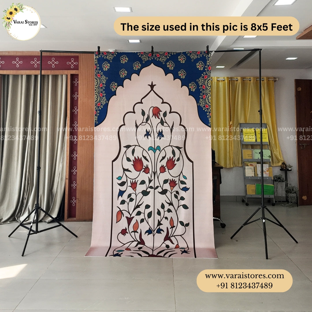 Mughal Pattern - Fabric (8x5) Feet With Pole Pocket