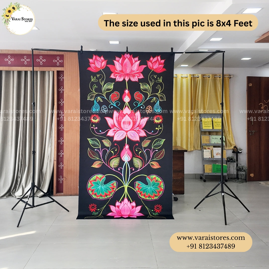 Lotus Sketch - Fabric (8x4) Feet With Pole Pocket