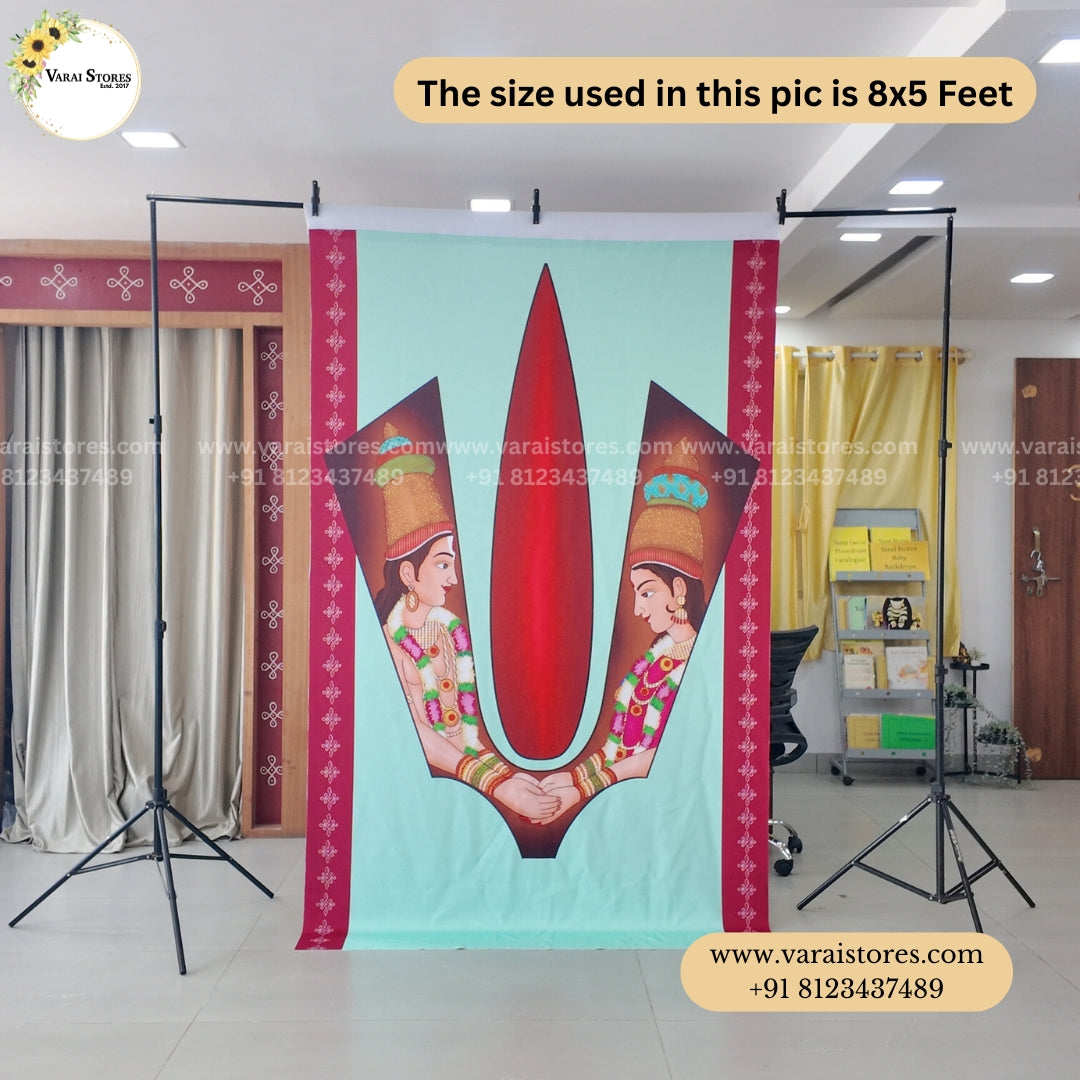 Divya Thirumanam Kolam -  Fabric (8x5) Feet With Pole Pocket