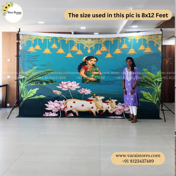 Traditional Seemantham - Fabric With Pole Pocket