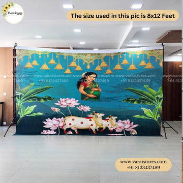Traditional Seemantham   - Fabric (8x8) Feet With Pole Pocket