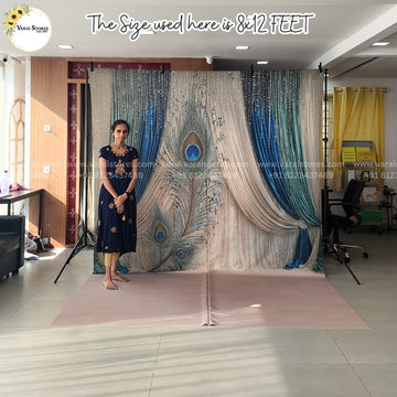 Sri Krishna With Floor  - Printed Lifestyle  Backdrop - PREMIUM FABRIC