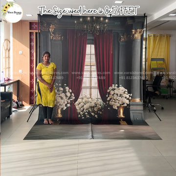 Imperial Rose Palace With Floor   - Printed Lifestyle  Backdrop - PREMIUM FABRIC