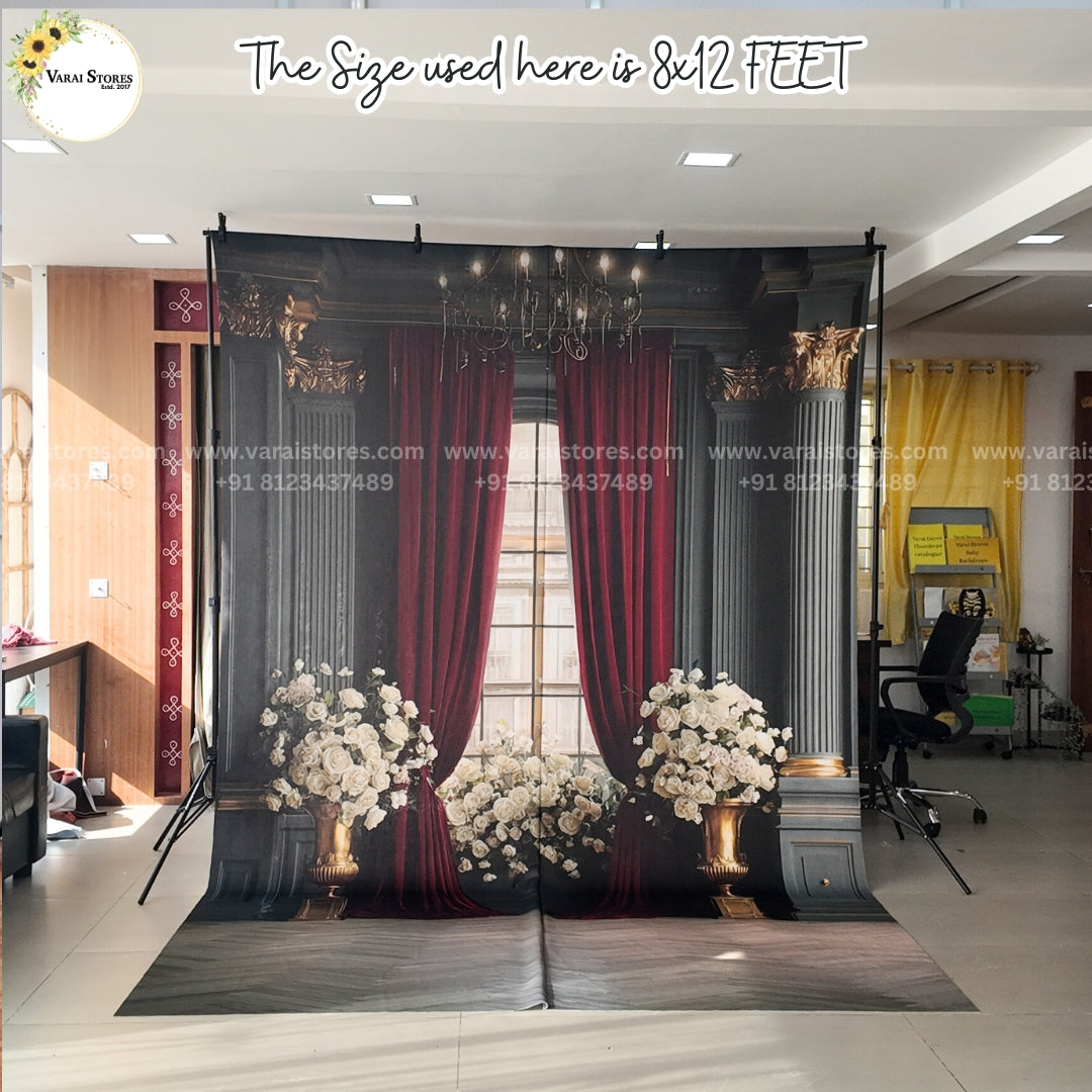 Imperial Rose Palace With Floor   - Printed Lifestyle  Backdrop - PREMIUM FABRIC
