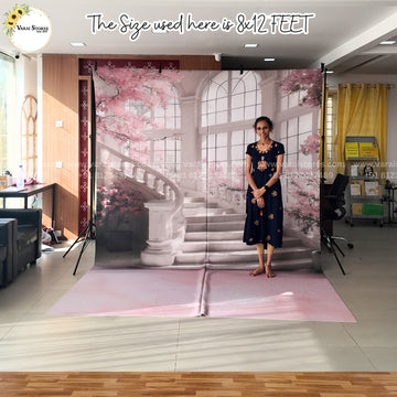 Blossom Grace Hall With Floor   - Printed Lifestyle  Backdrop - PREMIUM FABRIC