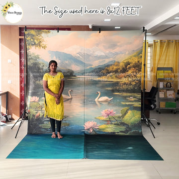 Swan River with Floor  - Printed Lifestyle  Backdrop - PREMIUM FABRIC