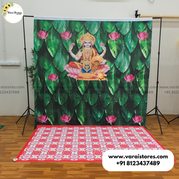 Banana Leaf Lakshmi - Fabric With Pole Pocket