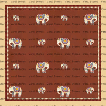 Elephant Pattern - Fabric With Pole Pocket