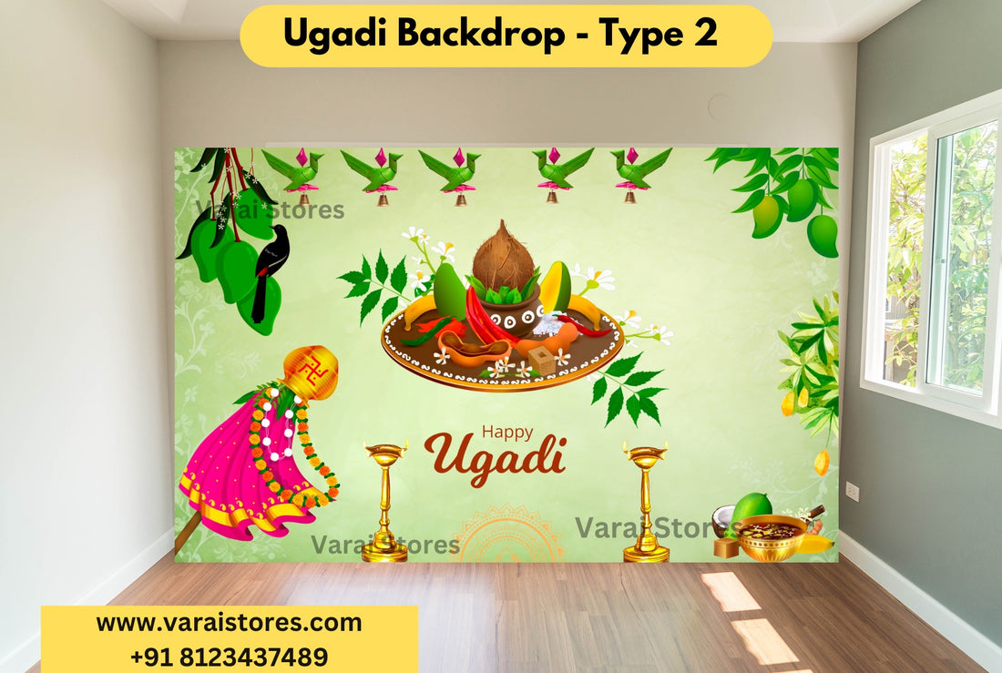 Ugadi Backdrop Type -2  -  FABRIC (5x8) Feet