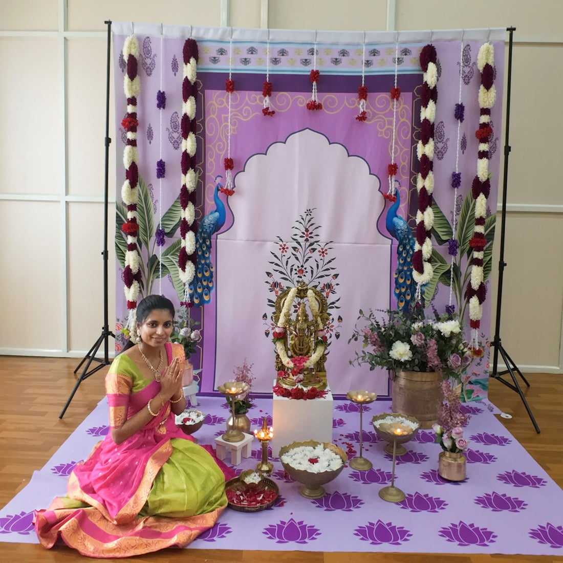Pastel Lotus: Purple - Fabric Floordrop