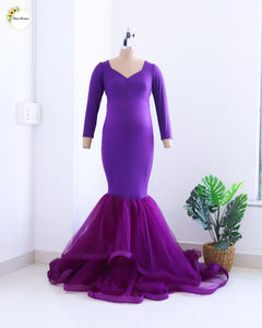 Stella Maternity Gown - Dark Purple
