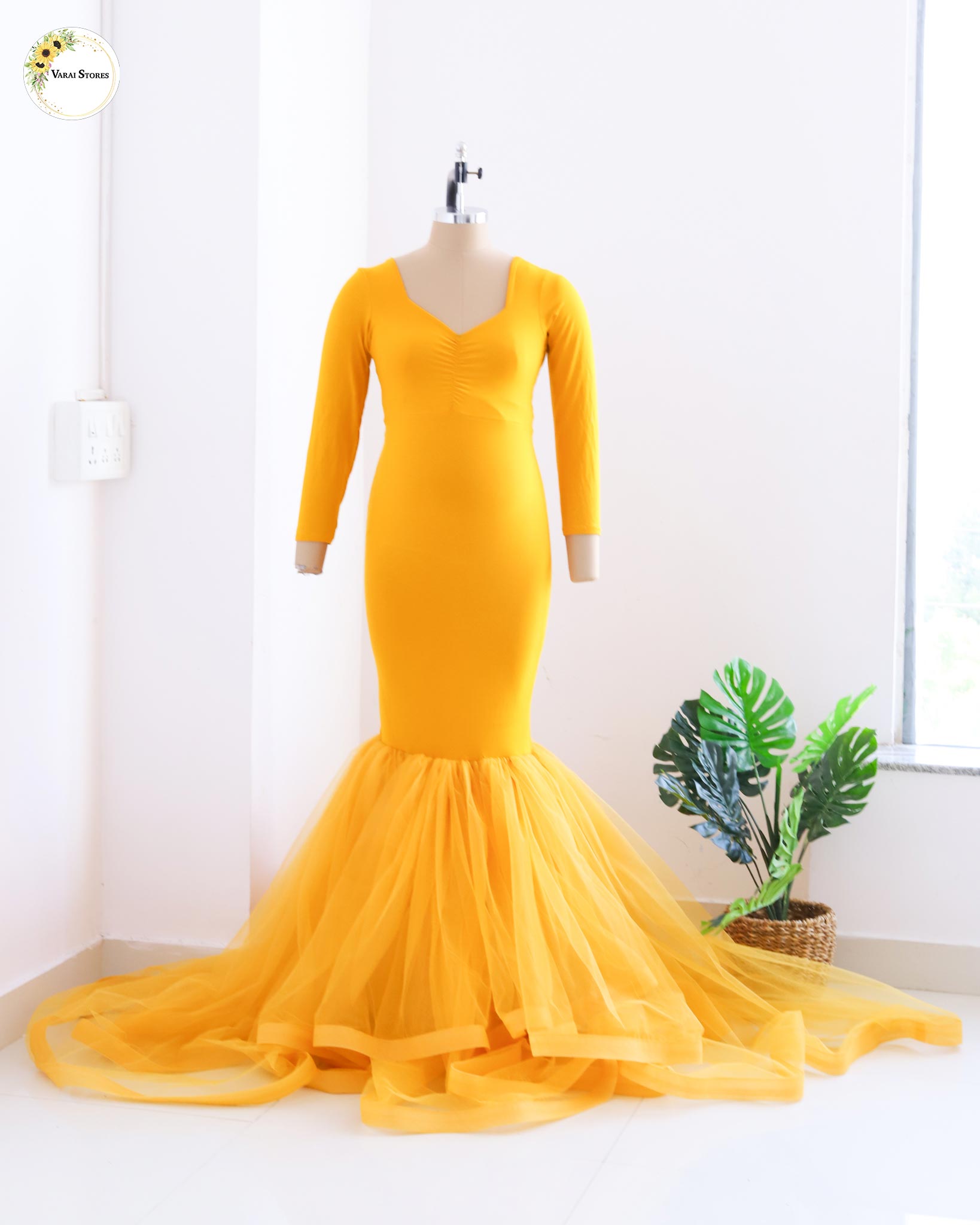Stella Maternity Gown - Yellow