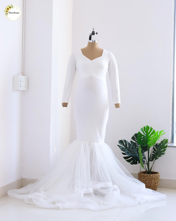 Stella Maternity Gown  - White