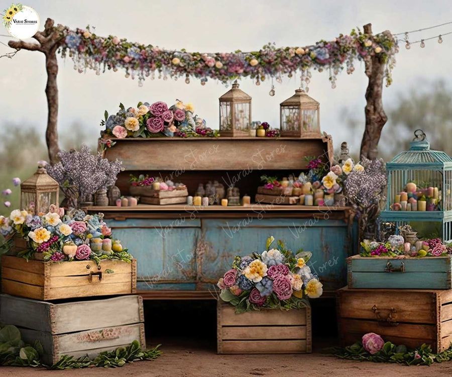 Flower Party- Fabric (5x8) Feet