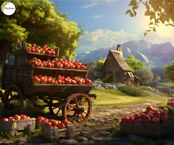 Apple Cart - Printed Baby Backdrops - Fabric(Pre Order)
