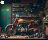 Bike Garage - Printed Baby Backdrops - Fabric(Pre Order)