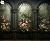 French Green Window - Printed Baby Backdrops - Fabric(Pre Order)