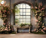 Floral Window - Printed Baby Backdrop - FABRIC (PRE ORDER)