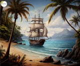 Pirate Sea Shore - Fabric (5x7) Feet