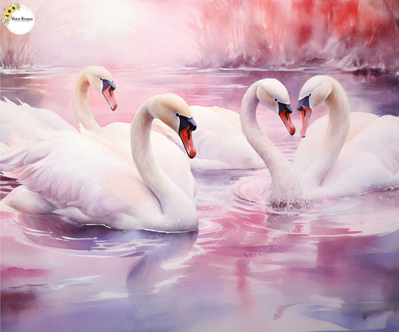 Swan Lake - Printed Baby Backdrop - FABRIC (PRE ORDER)
