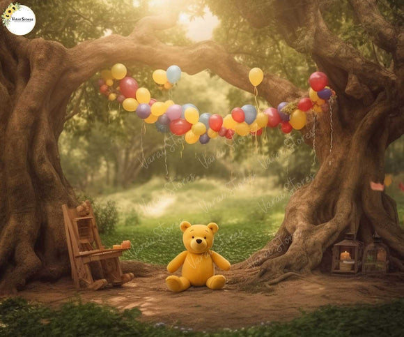 Pooh Forest - Printed Baby Backdrop - FABRIC (PRE ORDER)
