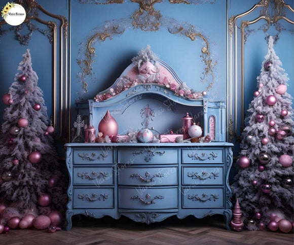 Pastel Christmas - Printed Baby Backdrop - FABRIC (PRE ORDER)