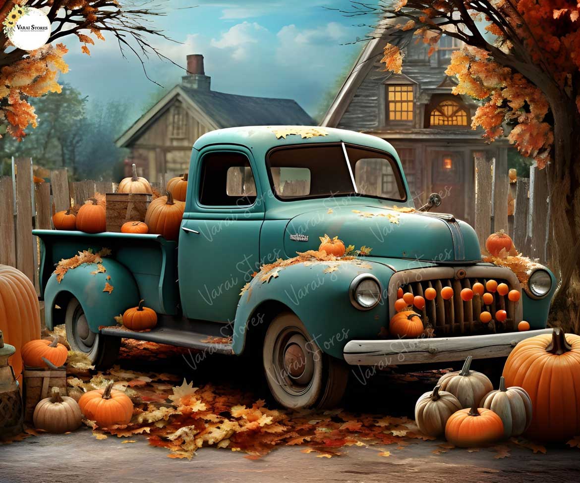 Pumpkin Truck - Fabric (5x7) Feet