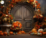 Pumpkin Doorway - Printed Baby Backdrop - FABRIC (PRE ORDER)