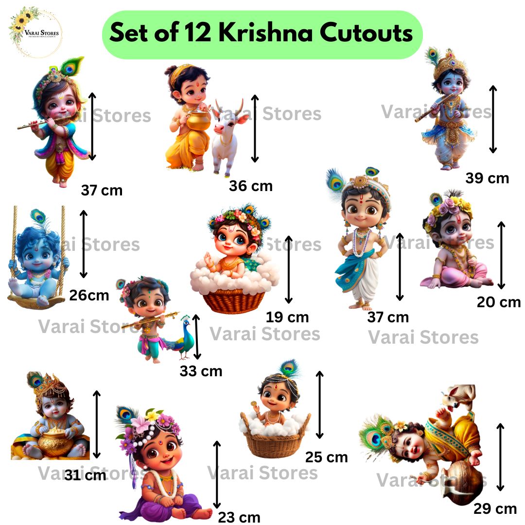 Krishna  Cutouts (Set Of 12)