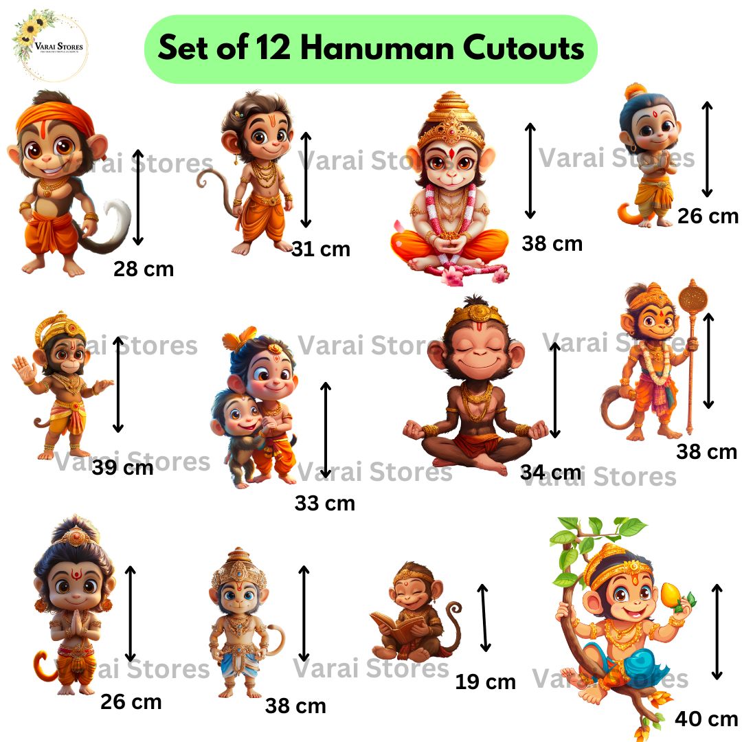 Hanuman Cutouts (Set Of 12)