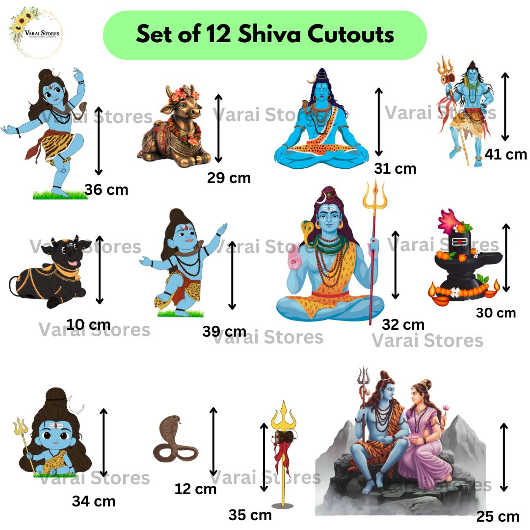 Maha Shivratri Cutouts (Set Of 12)