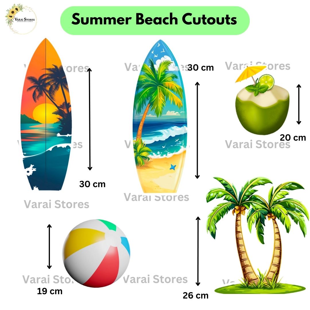 Summer Beach Theme Cutouts