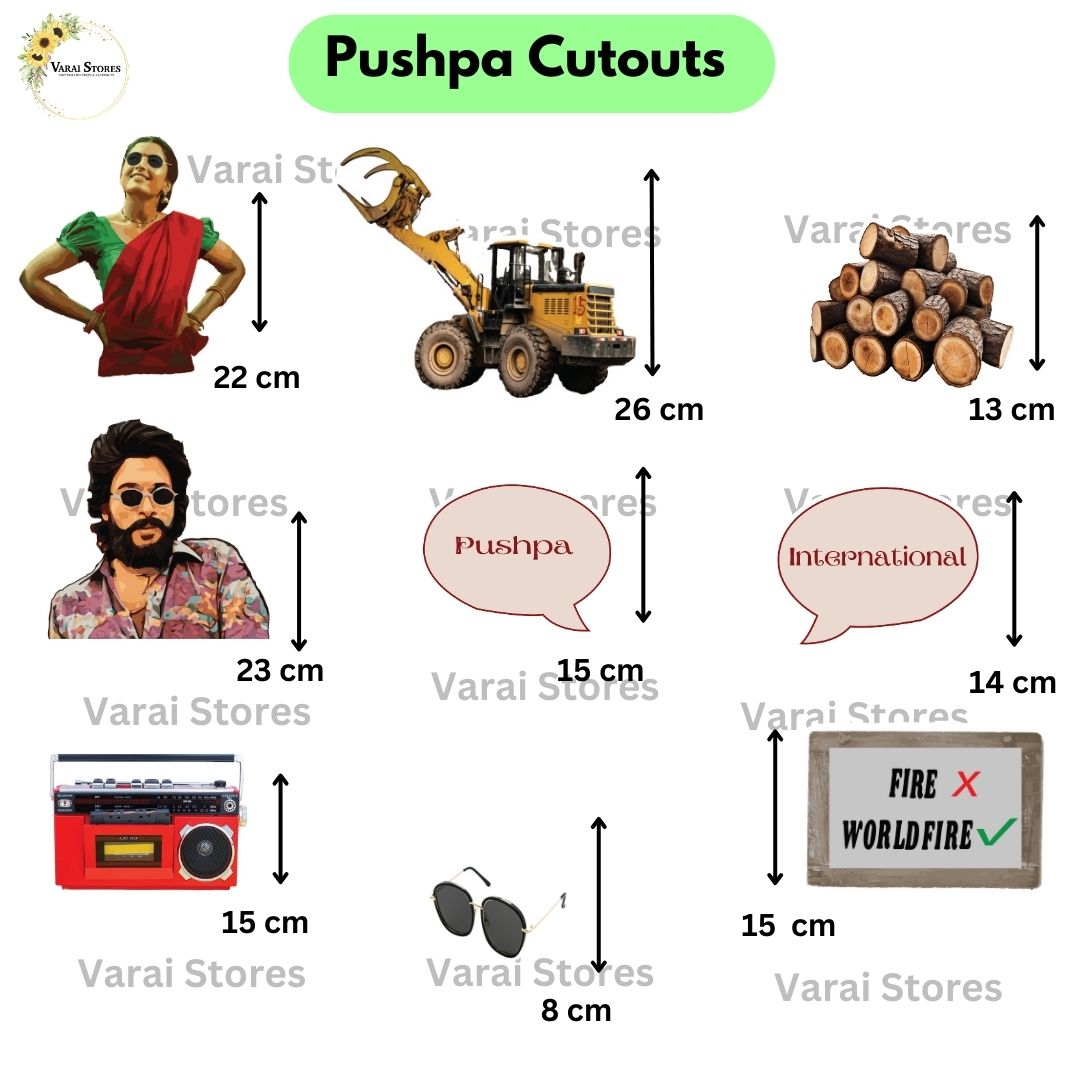Pushpa  Theme Cutouts
