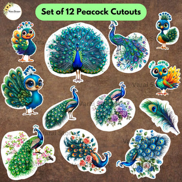 Peacock  Cutouts (Set Of 12)