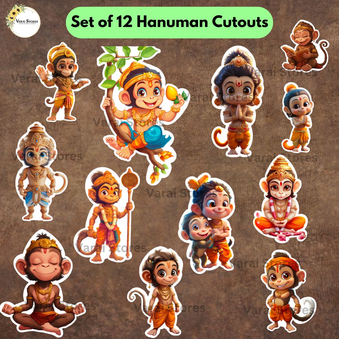 Hanuman Cutouts (Set Of 12)