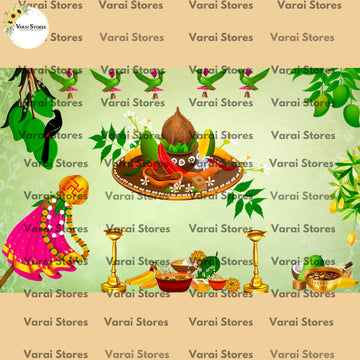 Ugadi Backdrop Type -1   -  Printed Backdrop - FABRIC (5x8) Feet