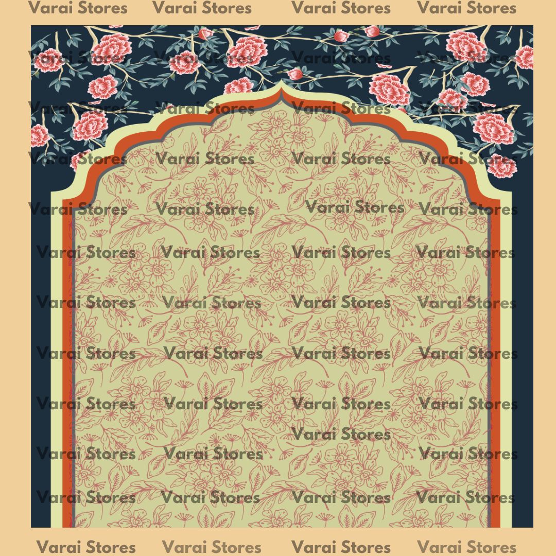 Blue Arch  - Fabric With Pole Pocket