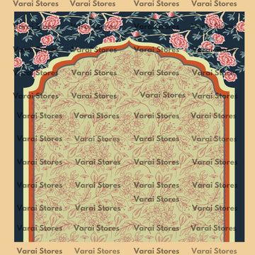 Blue Arch  - Fabric With Pole Pocket