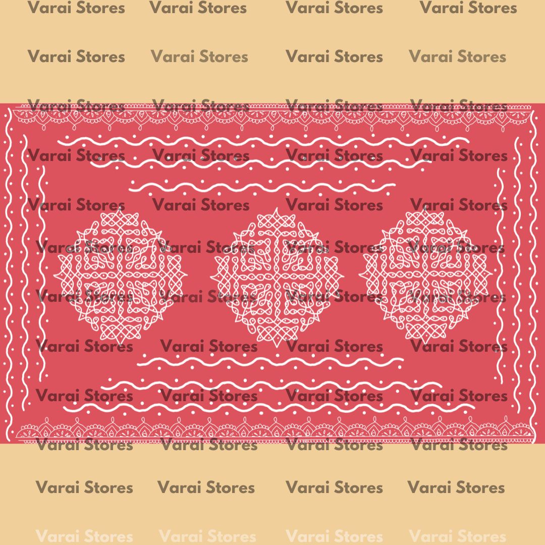 Traditional  Kolam - Fabric Floordrop