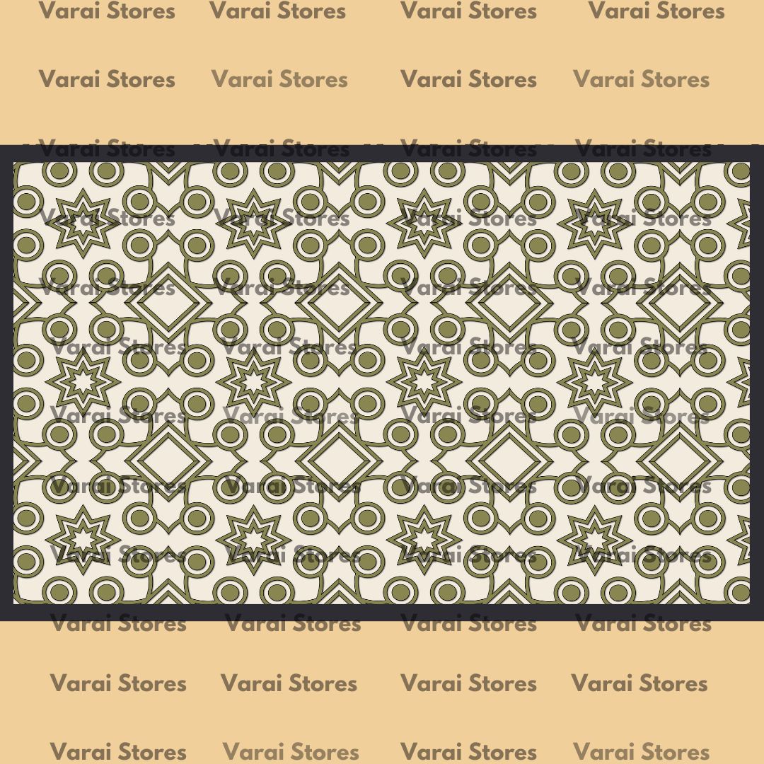 Crease Pattern Green   -  Fabric Floordrop