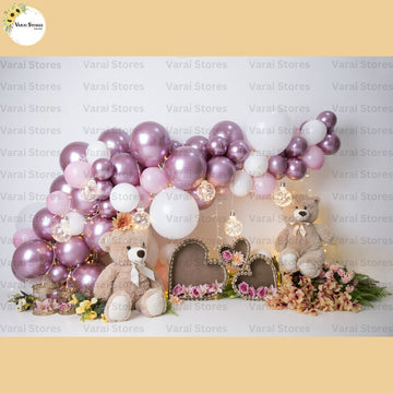 Teddy & Heart -  Baby Printed Backdrops - PREMIUM FABRIC