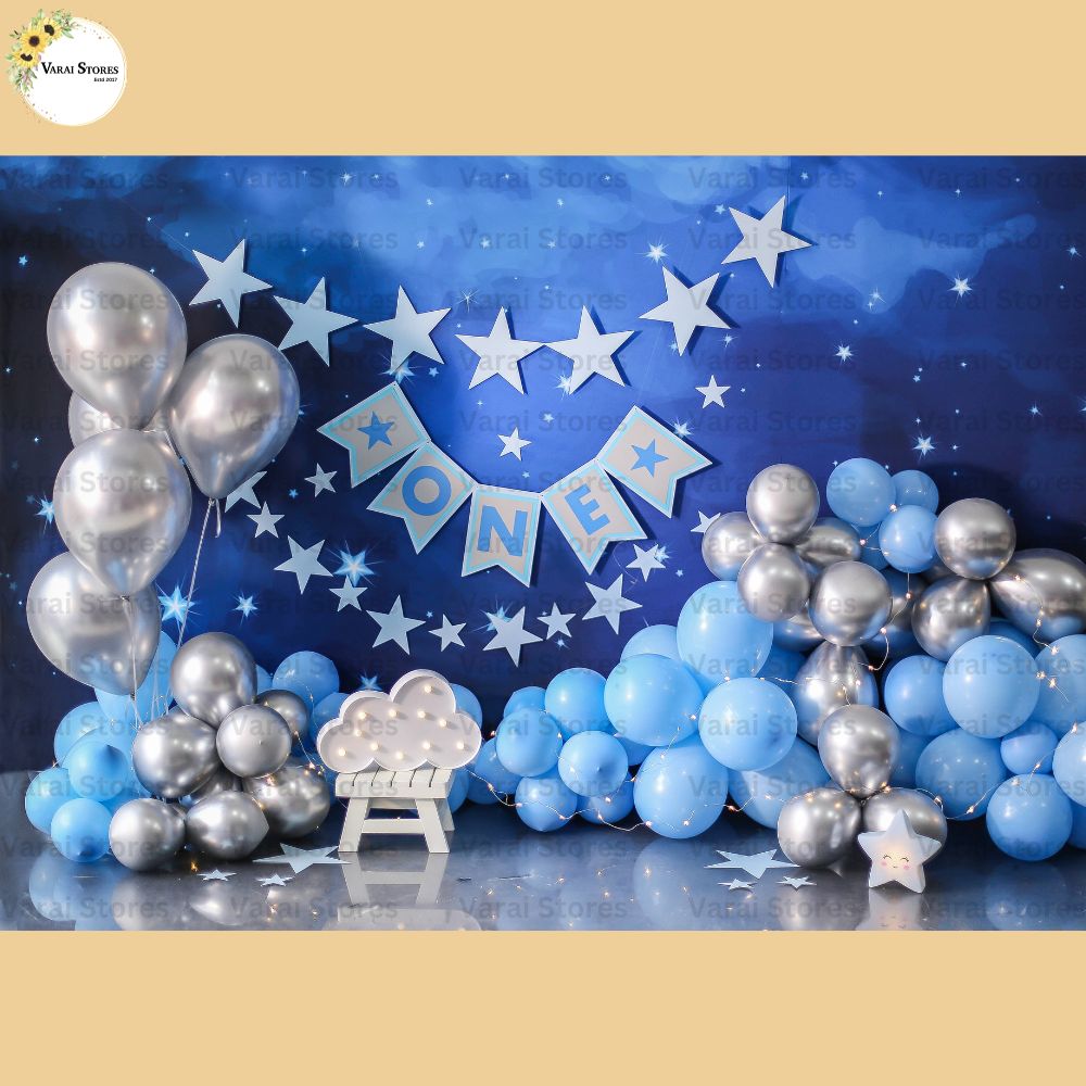 Blue Blast -  Baby Printed Backdrops - PREMIUM FABRIC