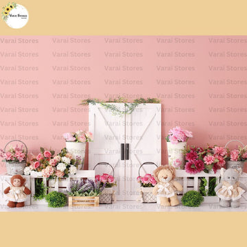 Floral Bran Door  -   Baby Printed Backdrops - PREMIUM FABRIC