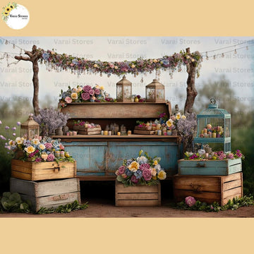 Flower Party -  Baby Printed Backdrops - PREMIUM FABRIC
