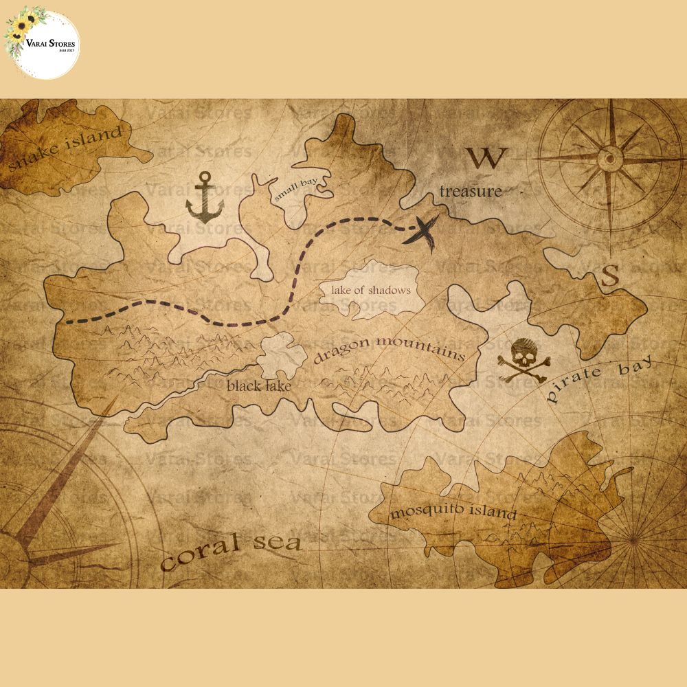 Pirate Map -  Baby Printed Backdrops - PREMIUM FABRIC