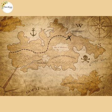 Pirate Map -  Baby Printed Backdrops - PREMIUM FABRIC
