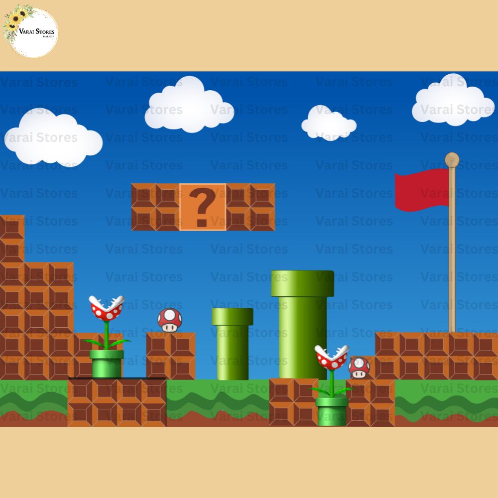 Mario -  Baby Printed Backdrops - PREMIUM FABRIC