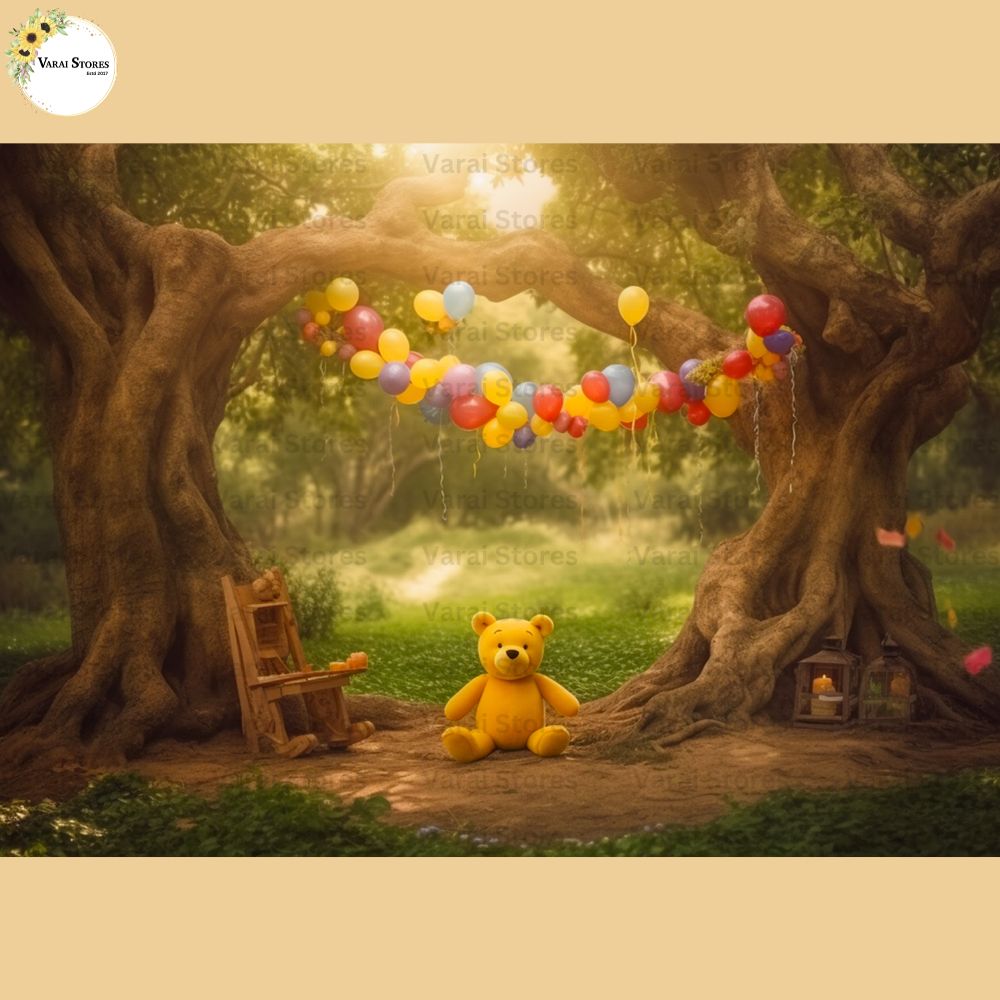 Pooh Forest -  Baby Printed Backdrops - PREMIUM FABRIC