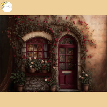 Rose Doorway -  Baby Printed Backdrops - PREMIUM FABRIC