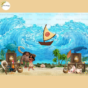 Moana  -  Baby Printed Backdrops - PREMIUM FABRIC